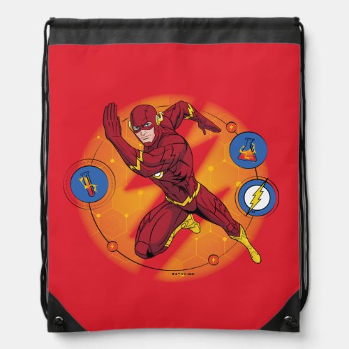 Cartoon Flash Laboratory Running Graphic Drawstring Bag