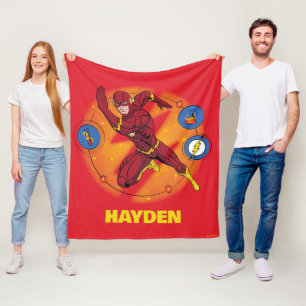 Cartoon Flash Laboratory Running Graphic Fleece Blanket