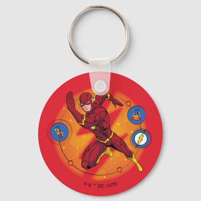 Cartoon Flash Laboratory Running Graphic Keychain (Front)