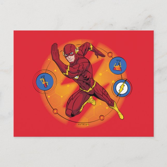 Cartoon Flash Laboratory Running Graphic Postcard (Front)