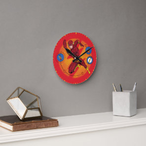 Cartoon Flash Laboratory Running Graphic Round Clock