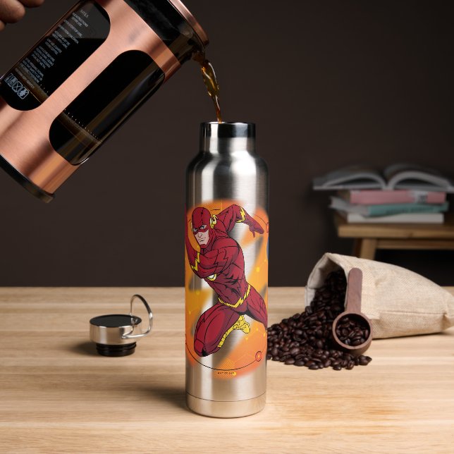 Cartoon Flash Laboratory Running Graphic Water Bottle (Coffee)