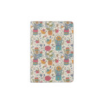 Cartoon floral pattern with birds 2 passport holder