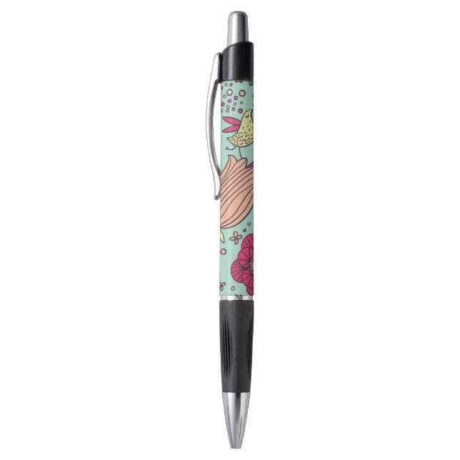 Cartoon floral pattern with birds pen (Top (Vertical))