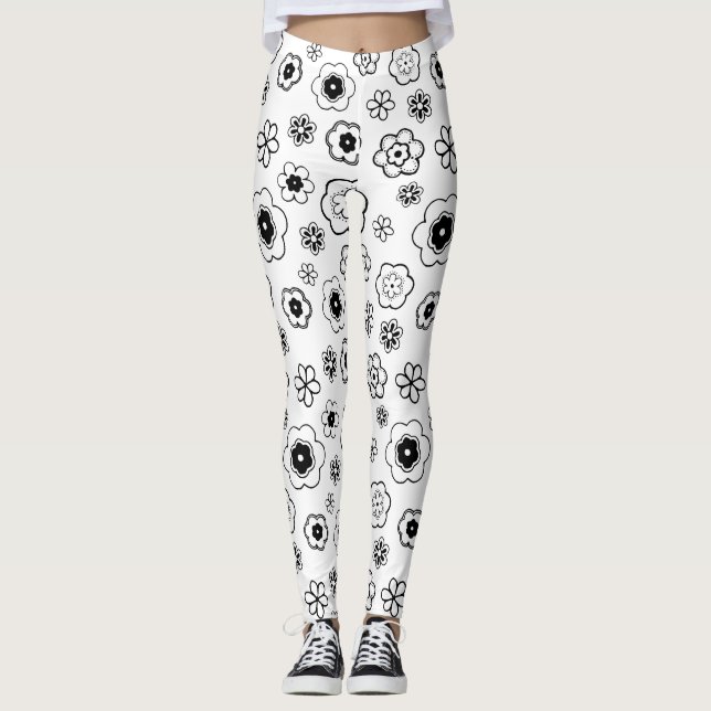 cartoon flowers leggings (Front)