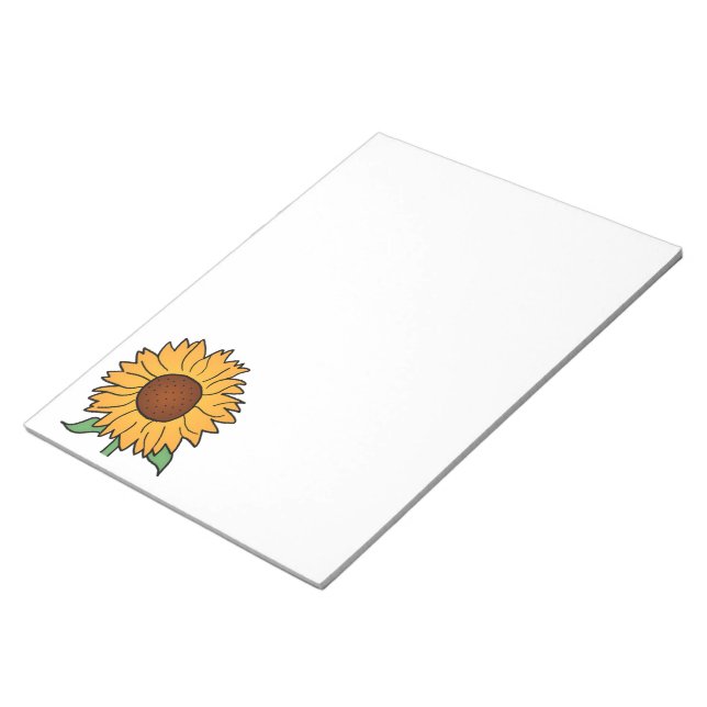Cartoon Flowers, Summer Floral Sunflower Notepad (Angled)