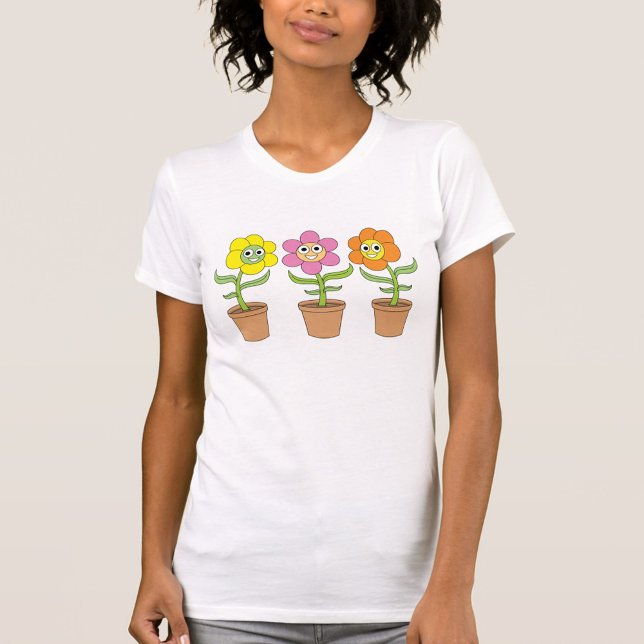 Cartoon Flowers T-Shirt (Garden Flower T-Shirt!)