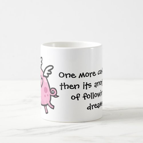 Cartoon Flying pig customizable text mug