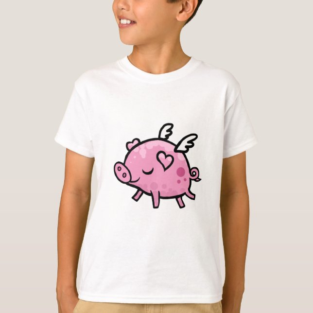Cartoon Flying pig T-Shirt (Front)