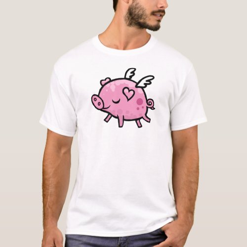 Cartoon Flying pig T_Shirt