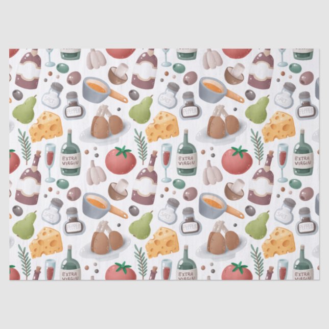 Cartoon Food and Drink Decoupage Tissue Paper (Front)
