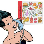 Cartoon Foods Restaurant Take out Menu Binder<br><div class="desc">Yummy and colorful menu binder, done in white and salmon, with lots of fun cartoon art foods, on the front and back. Perfect for all your take out Menus clogging up the kitchen drawer or plastered on the refrigerator. Customize with your own text or leave as is. Makes a wonderful...</div>