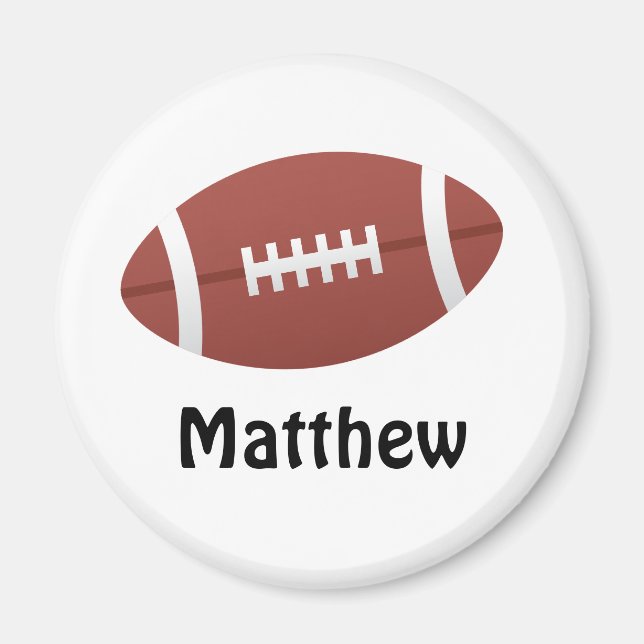 Cartoon football personalized name custom magnet (Front)