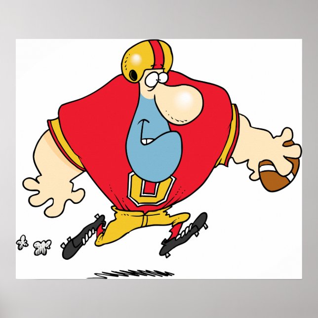Cartoon Football Player Poster (Front)