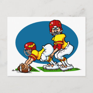 Cartoon Football Players Postcard