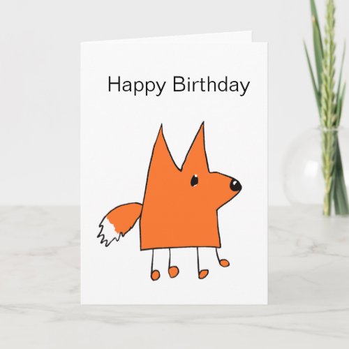 Cartoon Fox Birthday Card