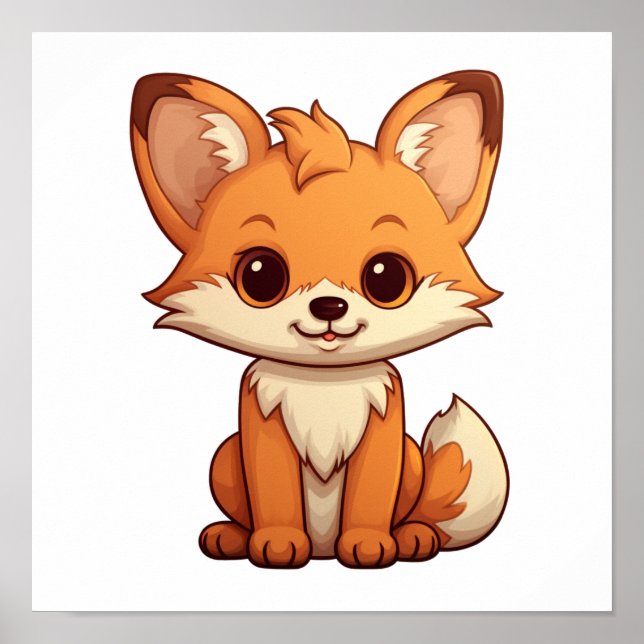 Cartoon fox illustration poster (Front)