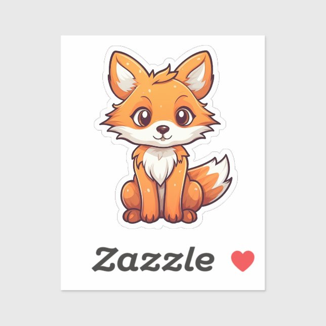 Cartoon fox illustration sticker (Sheet)