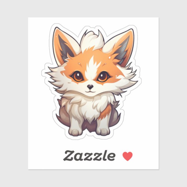 Cartoon fox illustration sticker (Sheet)