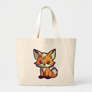 CARTOON FOX LARGE TOTE BAG