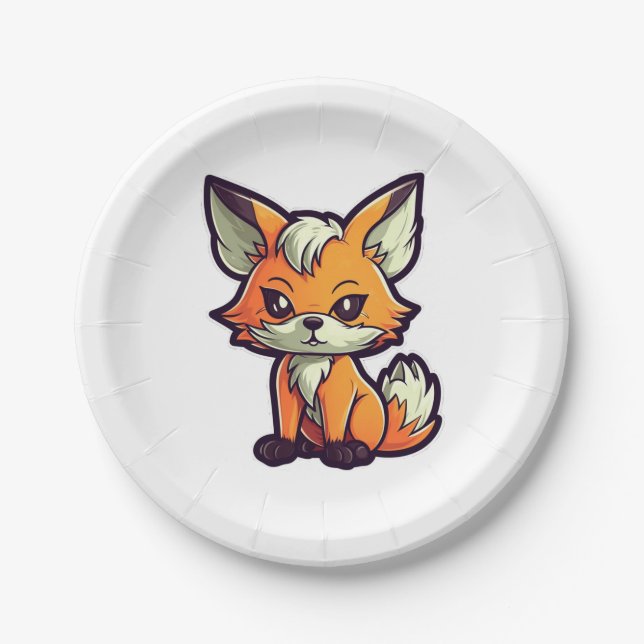 CARTOON FOX PAPER PLATES (Front)