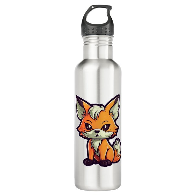 CARTOON FOX STAINLESS STEEL WATER BOTTLE (Front)