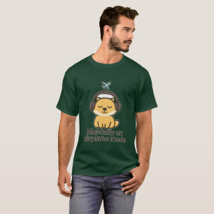 Cartoon Fox Sticker Mentally on Airplane Mode T-Shirt