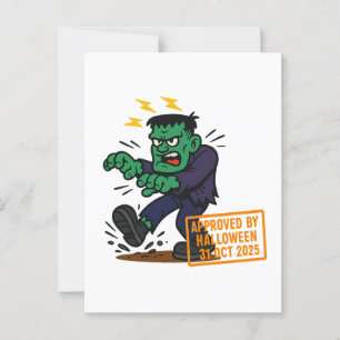Cartoon Frankenstein – Approved by Halloween Postcard