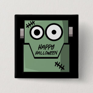 Cartoon Frankenstein's Monster Halloween Button