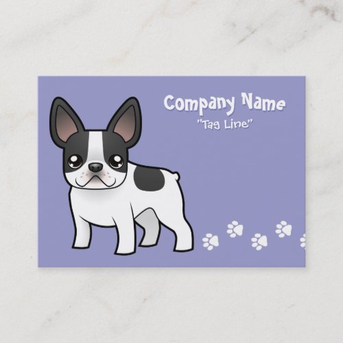 Cartoon French Bulldog Business Card Template