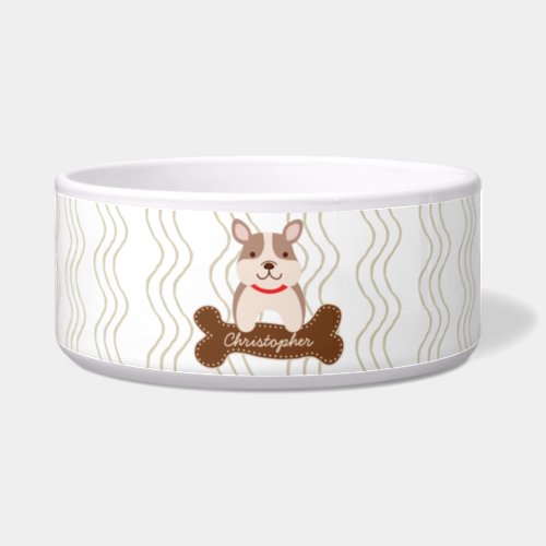 Cartoon French Bulldog Cute Puppy Dog Bowl