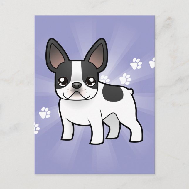 Cartoon French Bulldog Postcard (Front)