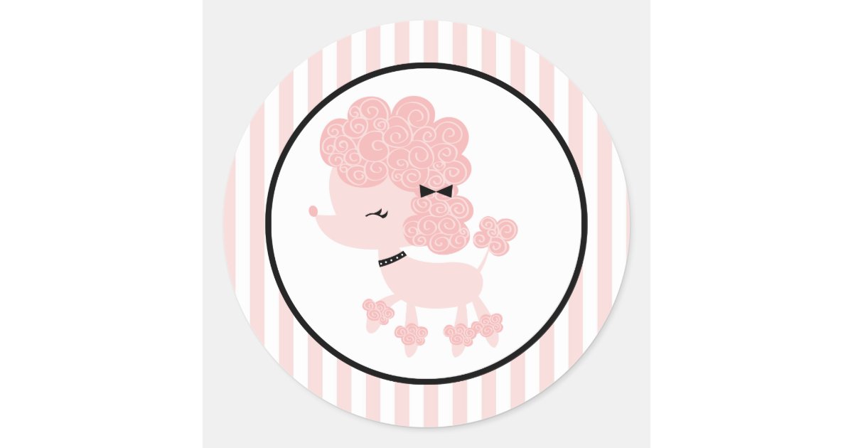 Cartoon French Poodle Classic Round Sticker | Zazzle Cartoon French Poodle Classic Round Sticker | Zazzle