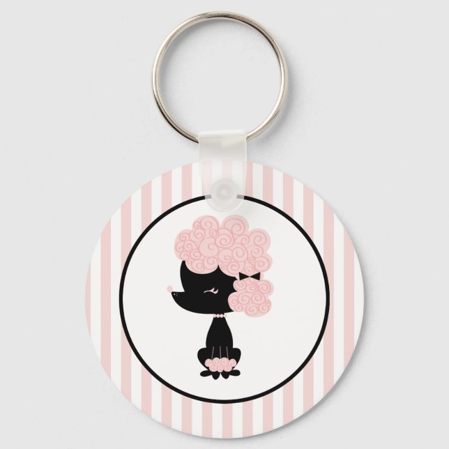 Cartoon French Poodle Keychain (Front)