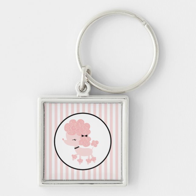 Cartoon French Poodle Keychain (Front)