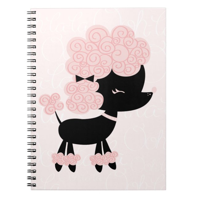 Cartoon French Poodle Notebook (Front)