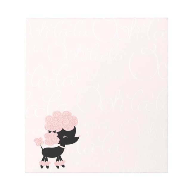 Cartoon French Poodle Notepad (Front)