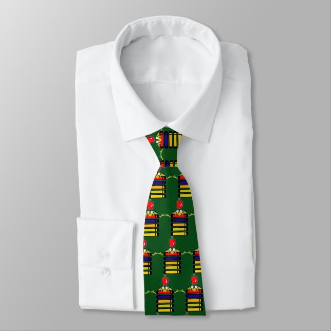 cartoon frog and books tie (Tied)
