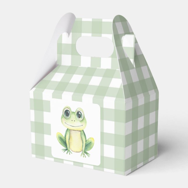 Cartoon Frog Baby Shower Favor Boxes (Front Side)