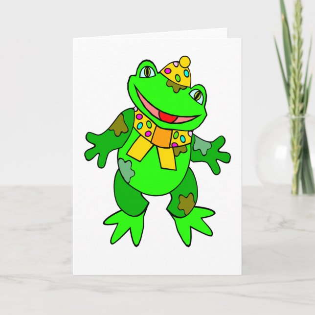 Cartoon Frog Birthday Card (Front)
