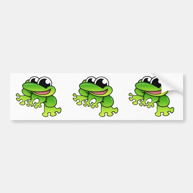 Cartoon Frog Bumper Sticker (Front)