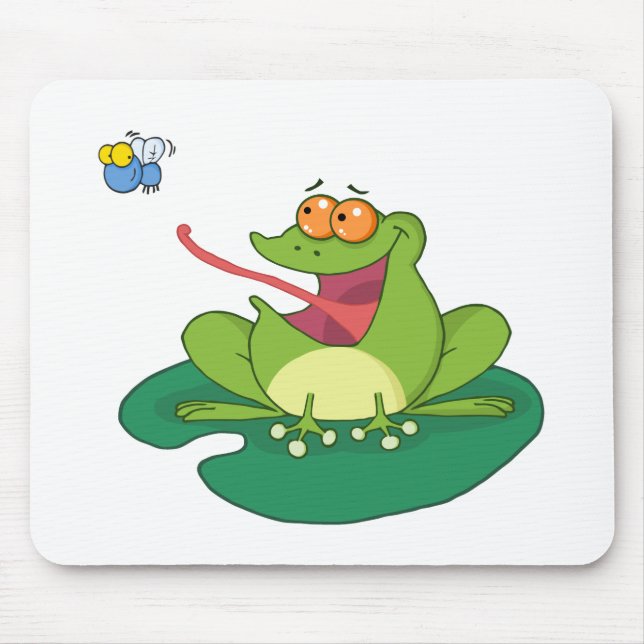 Cartoon Frog Catching Fly Mouse Pad (Front)