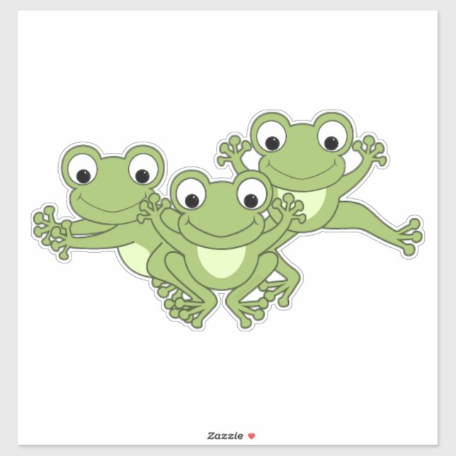 Cartoon Frog Custom-Cut Vinyl Sticker (Sheet)