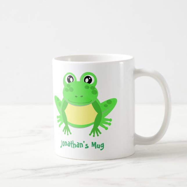 Cartoon Frog Cute Green Coffee Mug (Right)