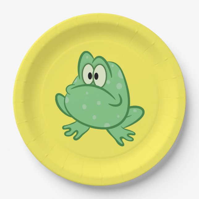Cartoon Frog Paper Plates (Front)
