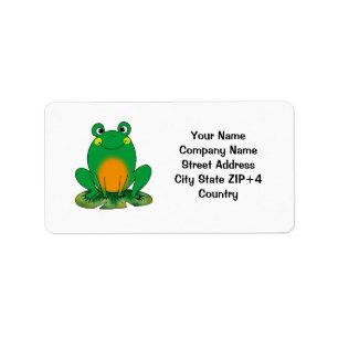 Cartoon frog return address label