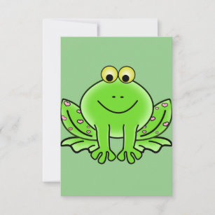 Cartoon frog     thank you card
