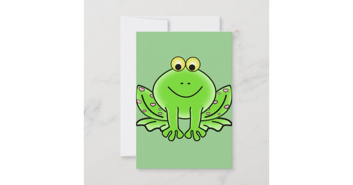 Cartoon frog thank you card | Zazzle