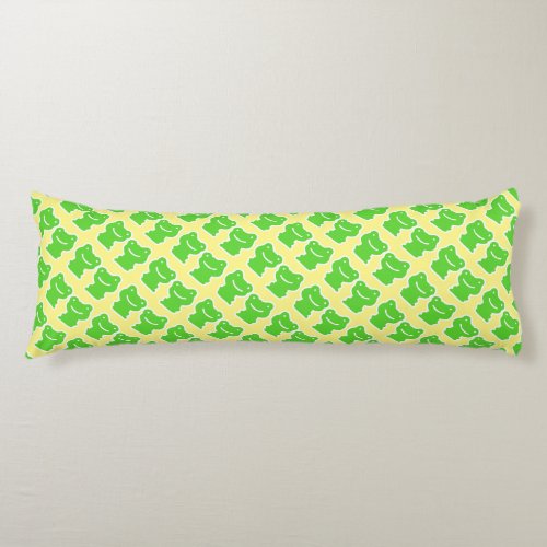 Cartoon Frogs Pattern Green And Yellow Body Pillow