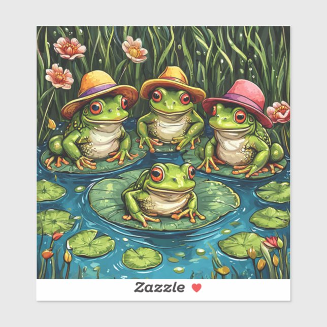 Cartoon frogs sticker (Sheet)